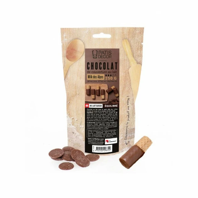Chocolat de Couverture Au Lait des Alpes 35% 250 g Patisdécor 1 Chocolat de Couverture Au Lait des Alpes 35% 250 g Patisdécor