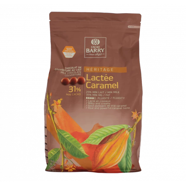 Lactée Caramel, Pistoles Chocolat Couverture 31% 5 kg 1 Lactée Caramel, Pistoles Chocolat Couverture 31% 5 kg