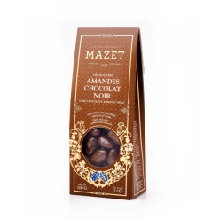Etui Pincé Friandises Amandes Chocolat Noir 200 g Mazet