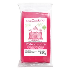 FIN DE SERIE Pâte à Sucre Rose Fushia 250 g ScrapCooking