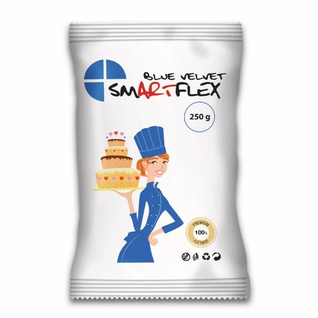 Pâte à Sucre Bleu Blue Velvet 250g Smartflex 1 Pâte à Sucre Bleu Blue Velvet 250g Smartflex