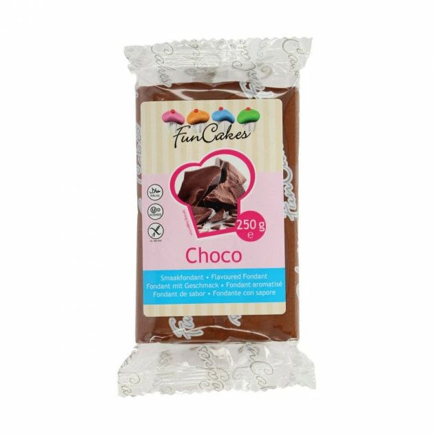 Pâte à Sucre goût Chocolat 250g Funcakes 1 Pâte à Sucre goût Chocolat 250g Funcakes