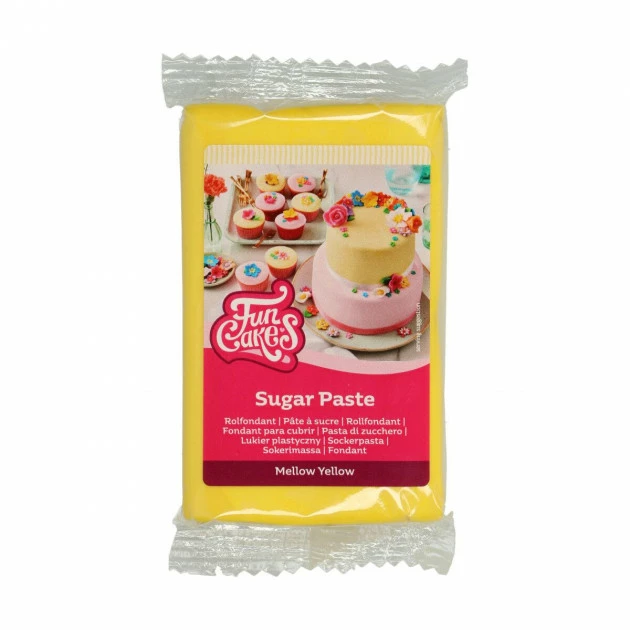 Pâte à Sucre Jaune 250g Funcakes 1 Pâte à Sucre Jaune 250g Funcakes