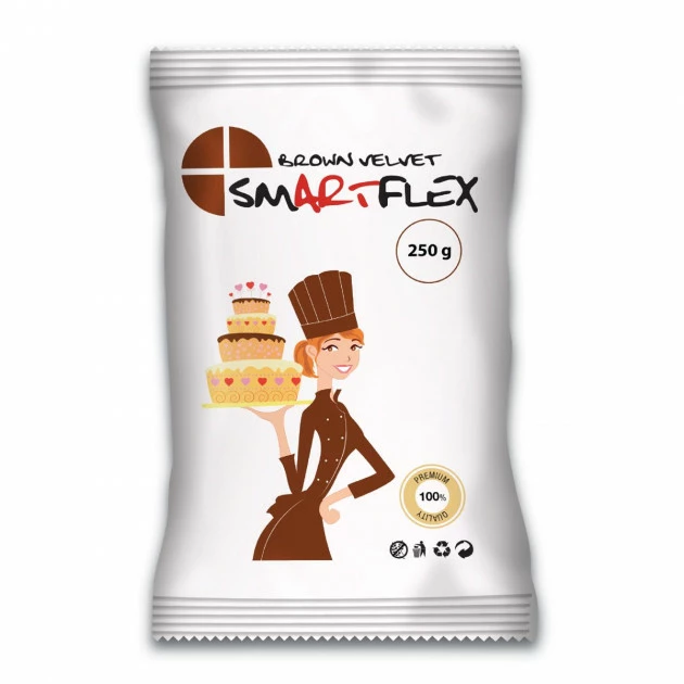 Pâte à Sucre Marron Brown Velvet 250g Smartflex 1 Pâte à Sucre Marron Brown Velvet 250g Smartflex