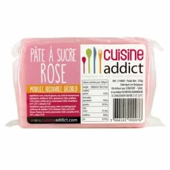 Pâte à Sucre Rose 250g Cuisineaddict