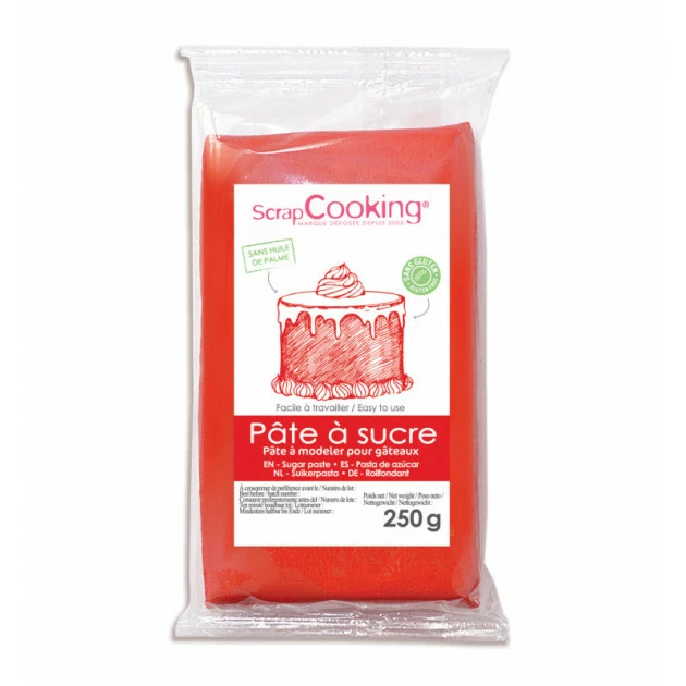 Pâte à Sucre Rouge 250 g ScrapCooking Pâte à Sucre Rouge 250 g ScrapCooking -Capfruit Shop pate a sucre rouge 250 g scrapcooking