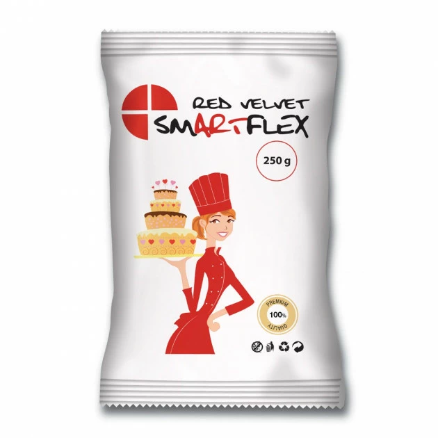Pâte à Sucre Rouge Red Velvet 250g Smartflex 1 Pâte à Sucre Rouge Red Velvet 250g Smartflex