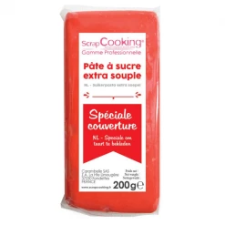 Pâte à Sucre Rouge Spéciale Couverture 200g Scrapcooking
