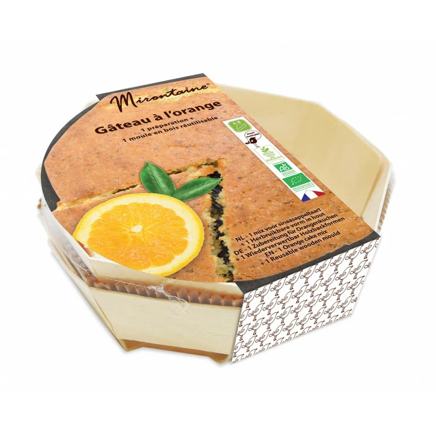 Préparation Bio Gâteau à l'Orange + Moule en Bois Mirontaine 3 Préparation Bio Gâteau à l'Orange + Moule en Bois Mirontaine – Image 3