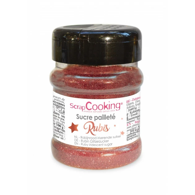Sucre Pailleté Rubis 160 g Scrapcooking 1 Sucre Pailleté Rubis 160 g Scrapcooking